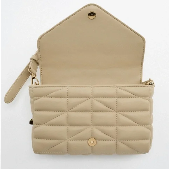 Zara beige quilted crossbody bag - Picture 11 of 16